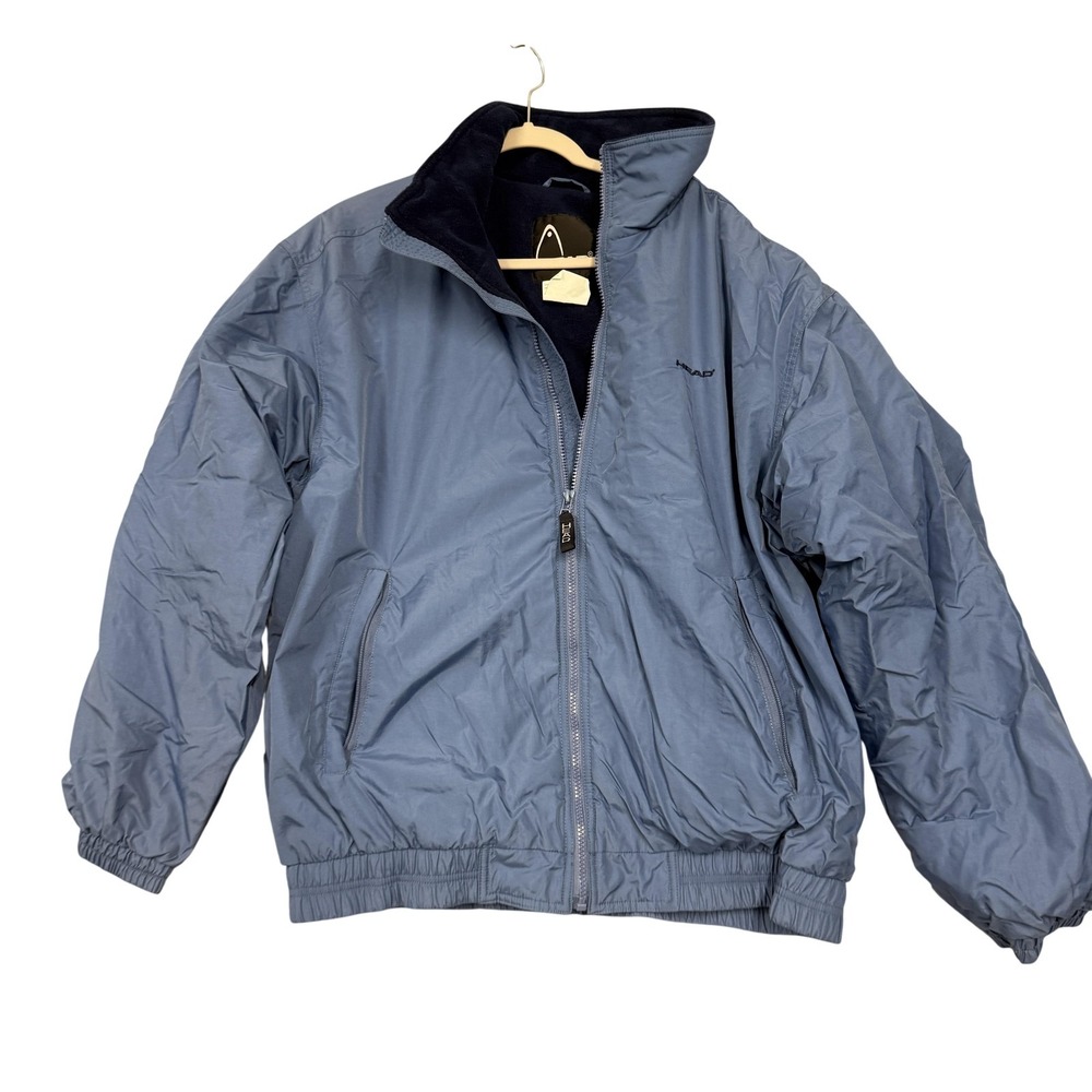 HEAD Jacket Mens XL Blue Nylon Fleece Lined Insulated Windbreaker 22171‎